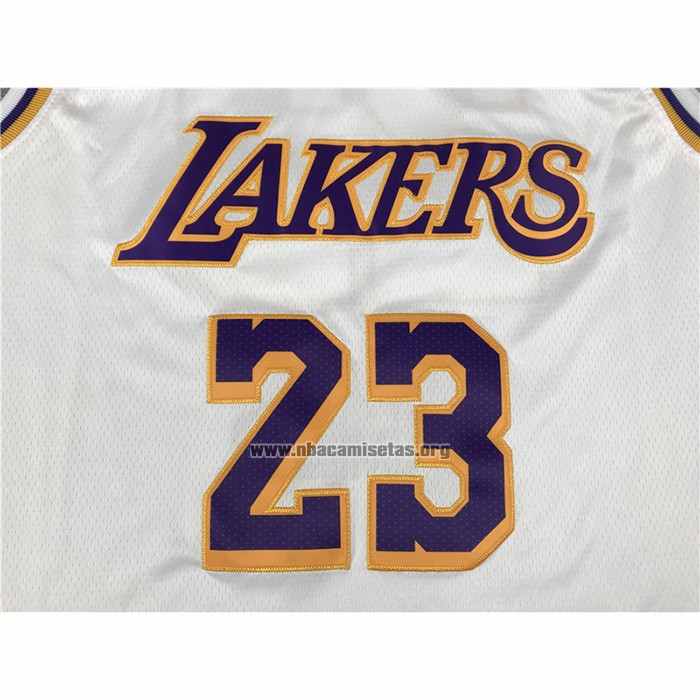 Camiseta Los Angeles Lakers Lebron James NO 23 Association 2020 Final Bound Blanco
